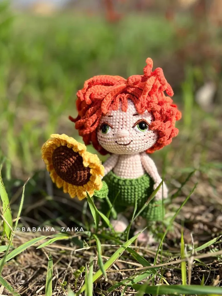 PDF Crochet Sunny Boy Pattern, Amigurumi Sunflower Pattern, Crochet Doll Boy, Sunflower Crochet Pattern, Amigurumi Funny Doll Pattern