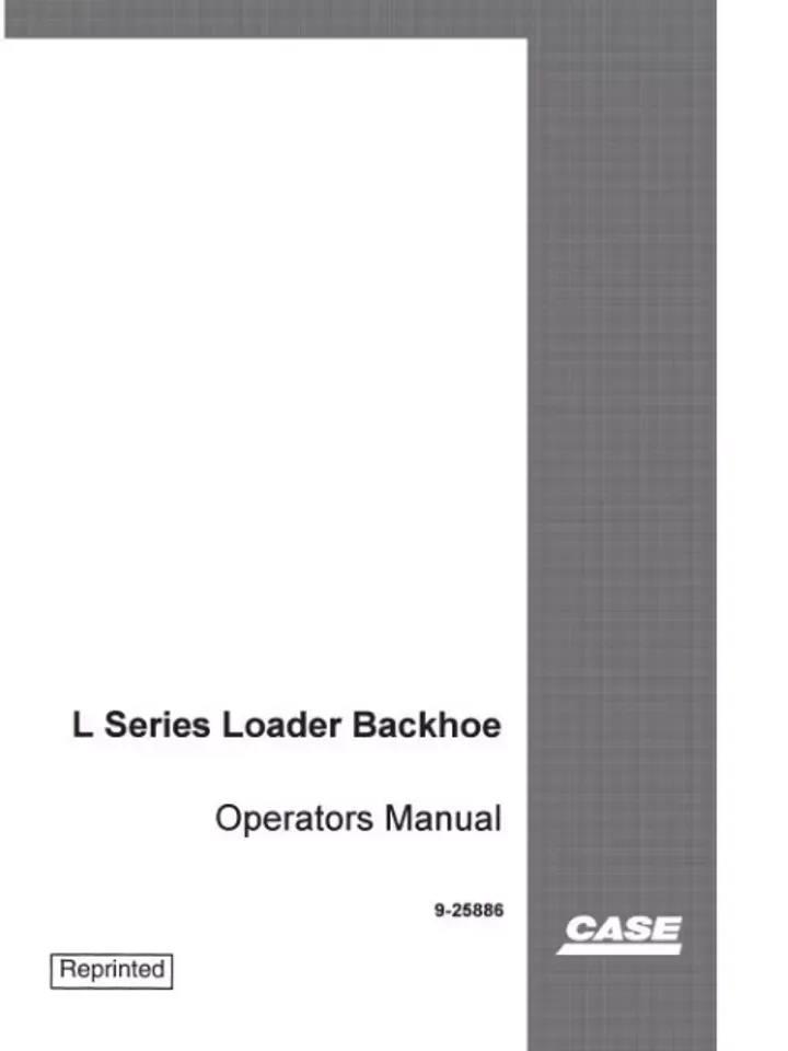 CASE 580 SUPER L LOADER BACKHOE OPERATORS MANUAL