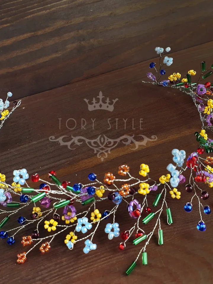 Rainbow wreath, Rainbow tiara, Baby headpiece, multicolored head wreath, Rainbow accessories, Flowers headpiece, Pride wedding, Lgbt bride