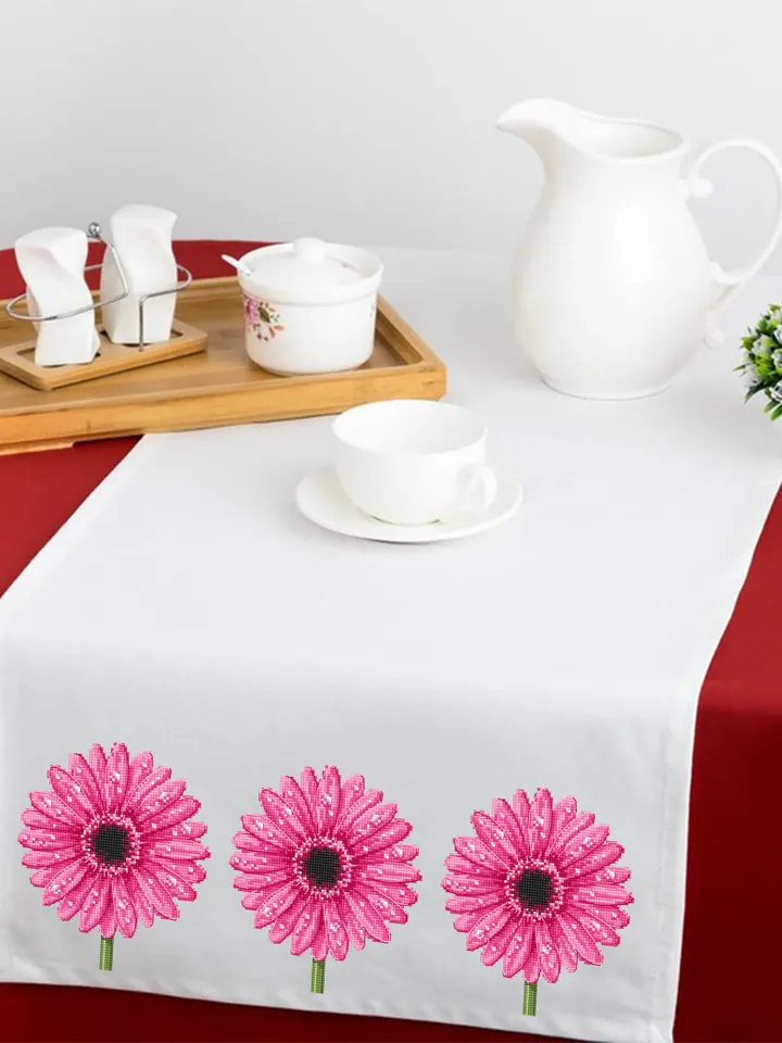Gerbera daisy cross stitch pattern PDF download Pink flower cross stitch chart, Flower pattern digital PDF Mothers day gift, Home decor #P42