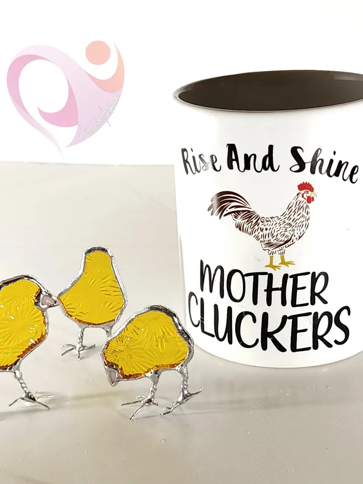 Mini Yellow Stained Glass Chick Suncatcher Baby Chicken Window Decor Perfect Gift for Chicken Lovers