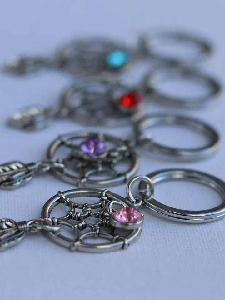 Dreamcatcher keychain spiritual keyring protection gift small metal dream catcher boho key charm