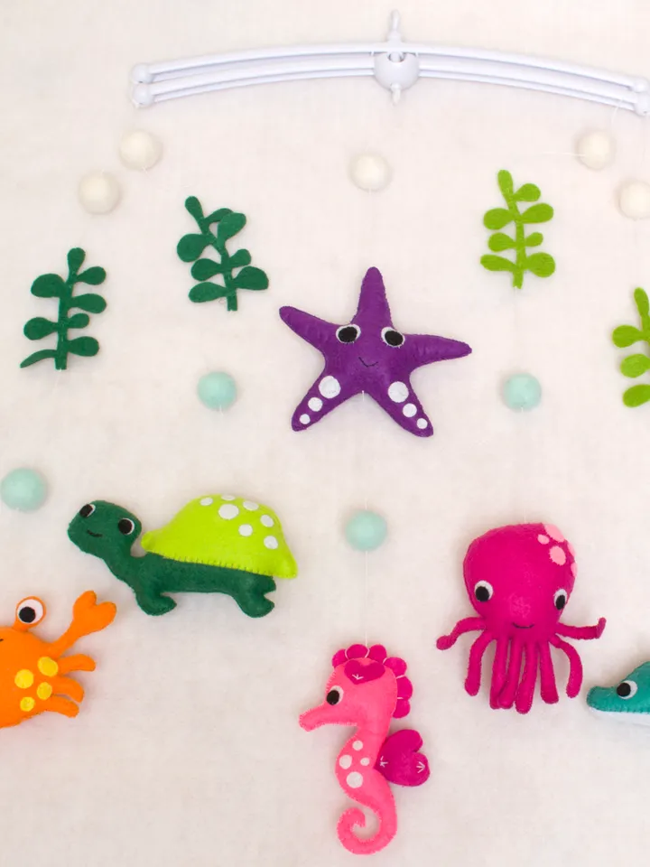 Under The Sea nursery mobile, Gender neutral baby mobile, Ocean crib mobile for nursery decor, Cot mobile