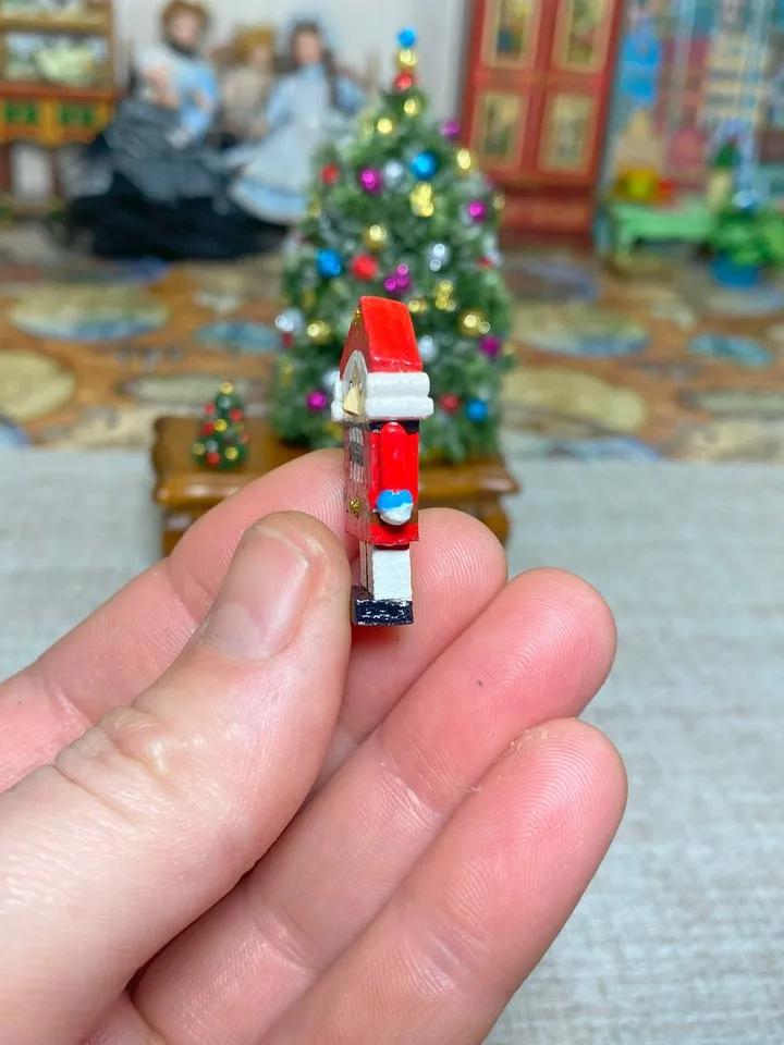 Nutcracker. Miniature toy for dolls. 1:12.Dollhouse miniature.