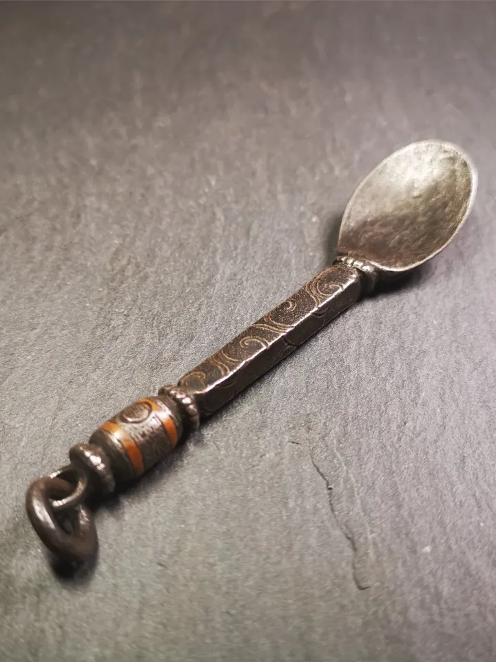 Gandhanra Handmad Tibetan Buddhist Tsog Offering Spoon,Serving Ritual Implement for Worship Ceremony,4.0" Length