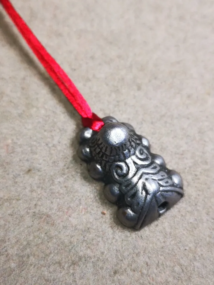 Gandhanra Handmade Tibetan Mala Pendant,Snow Lion Amulet for Prayer Beads,Bag Hanging,0.9&quot; × 0.6&quot;