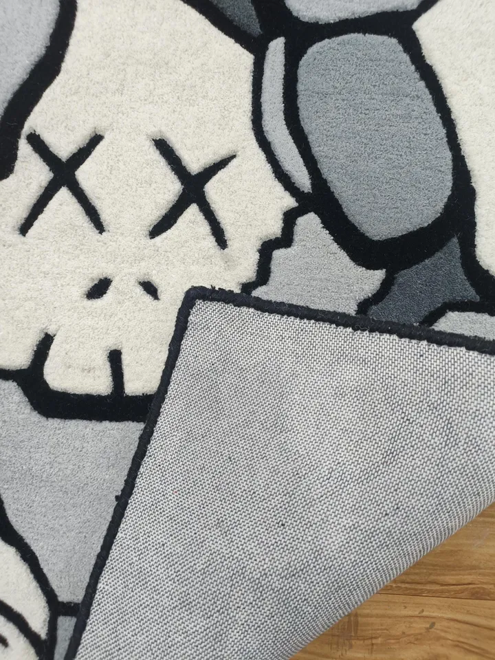 Kaws rug, handcrafted wool rug, case rug, Kaws carpet, handmade carpet, rug for living room, hallway, cartoon carpet, Kaws, 2x3, 3x5, 4x6.