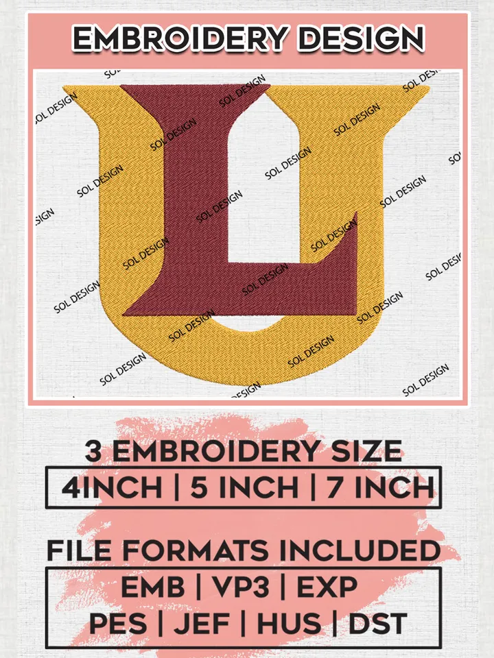 NCAA Loyola Chicago Ramblers Team Logo Embroidery Design Files, NCAA Loyola Chicago Ramblers Machine Embroidery, NCAA Teams, 3 sizes, NCAA Machine embroidery designs, Digital Download