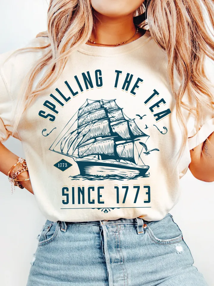 Spilling the Tea Since 1773 Png, America PNG, 4th of July PNG, Digital Download Png, Independence Day png, Retro America, USA png, 1776 png