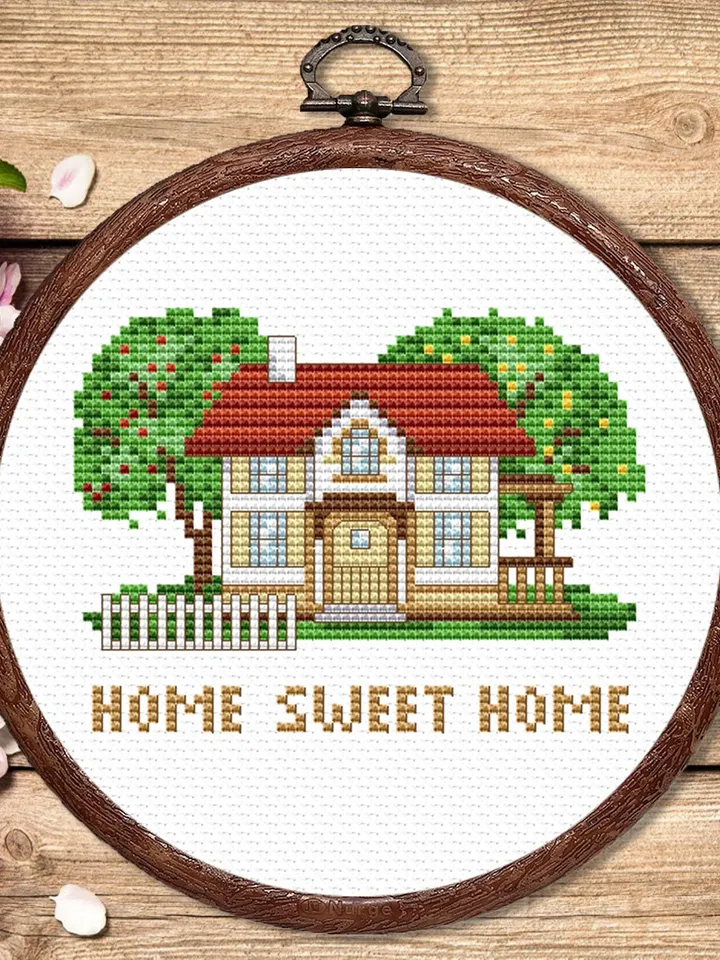 Sweet Home Cross Stitch Pattern, Sweet Home Pattern, Home Decor, Housewarming Gift, Housewarming Cross Stitch #qt007