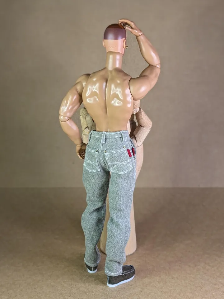 Realistic handmade khaki jeans for 13 inch fashion male doll (Adonis doll)