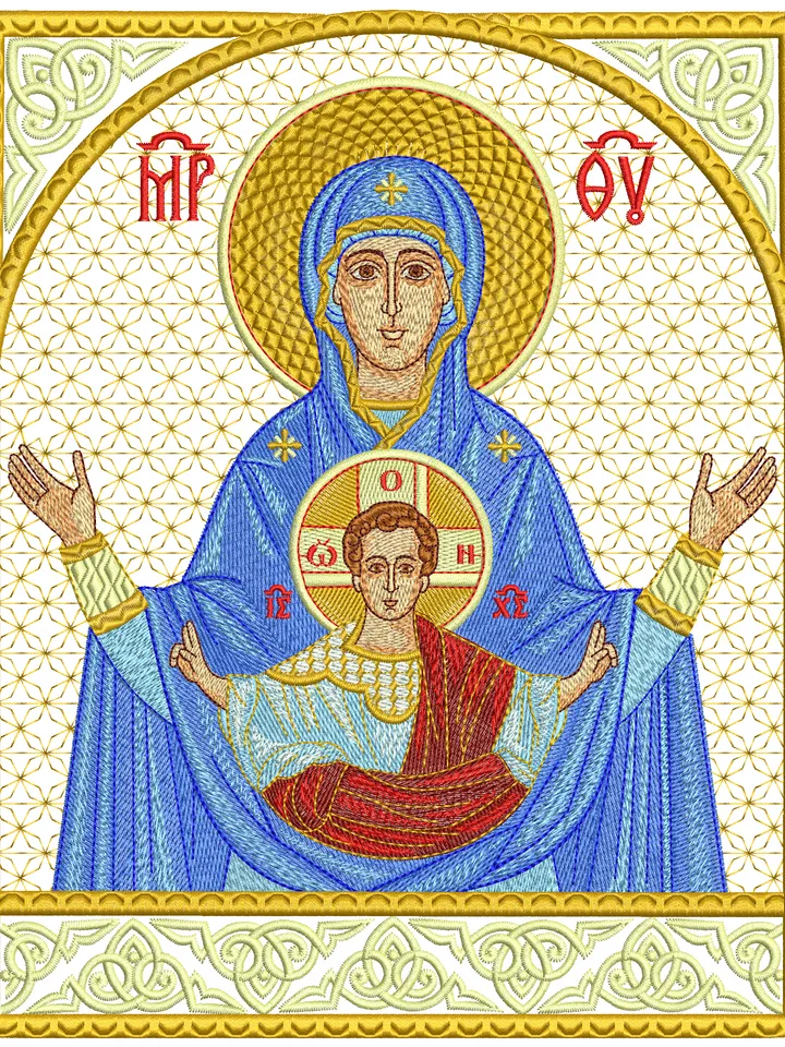 Our Lady Oranta machine embroidery design