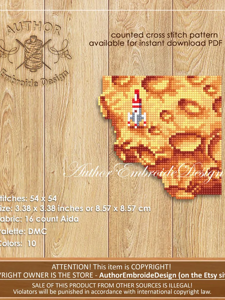 Corner bookmark cross stitch pattern download PDF Lunar craters cross stitch chart, Space bookmark pattern digital PDF Book lover gift #B330