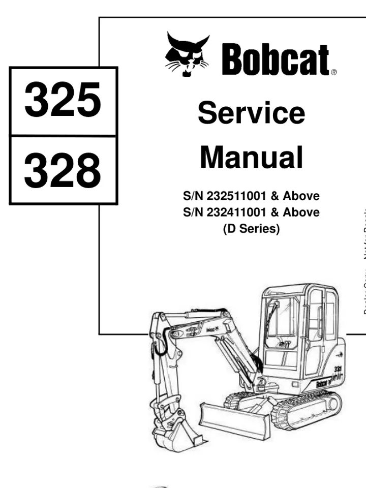 BOBCAT 325 328 COMPACT EXCAVATOR SERVICE REPAIR SHOP MANUAL