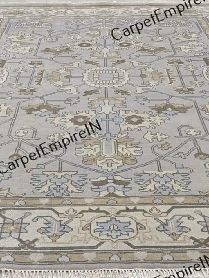 Exquisite Blue Modern Oushak Hand Knotted Rug 4x6, 5x8, 6x9, 8x10, 9x12, 10x14 ft Handmade Rugs for Living Room - Antique Contemporary rug