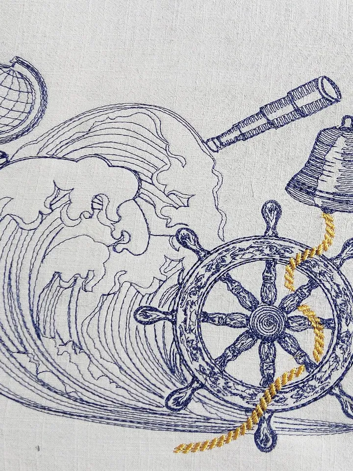 Steering Wheel redwork Machine Embroidery Design