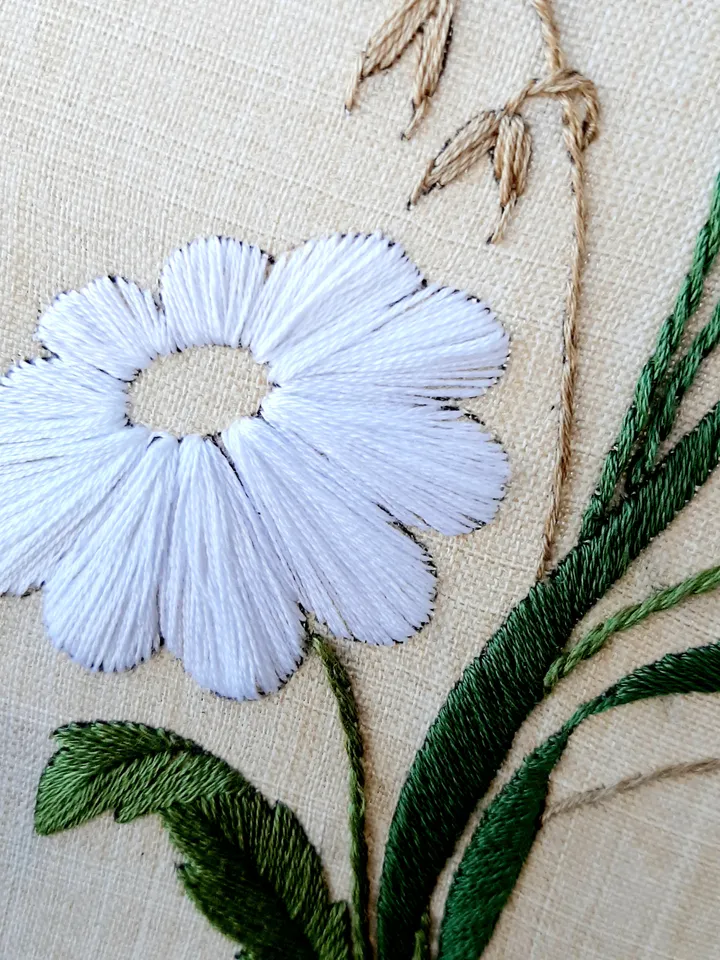 Daisies and cornflowers pattern pdf embroidery, Easy embroidery DIY