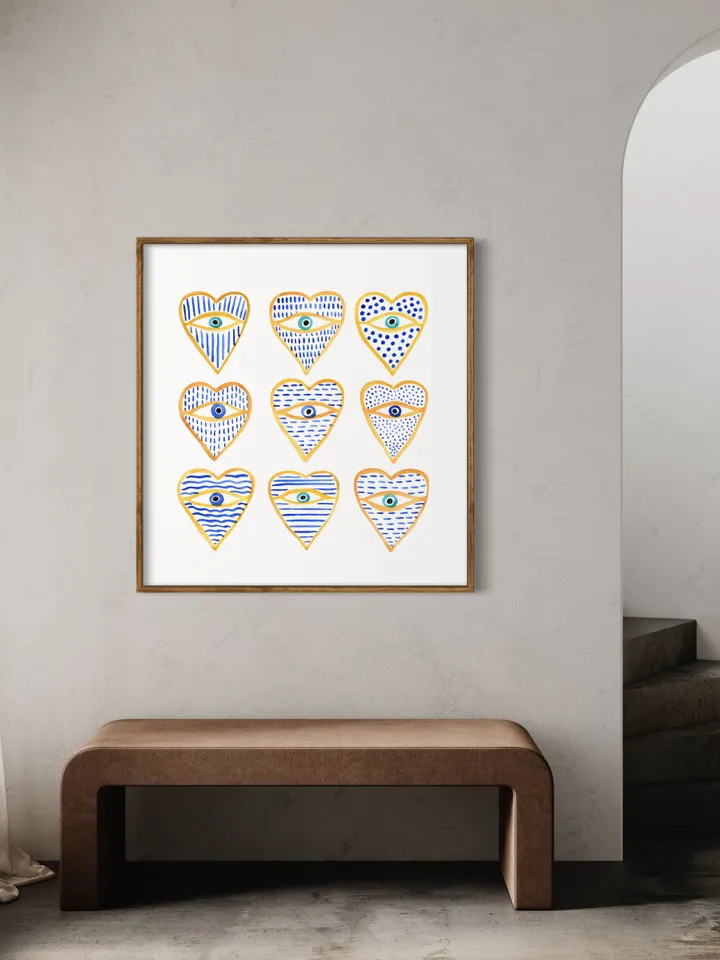 Evil Eye Print Blue Evil Eye Nazar Poster Evil Eye Wall Decor Abstract Eye Drawing Boho Eye Art Print Turkish Evil Eye Art Poster