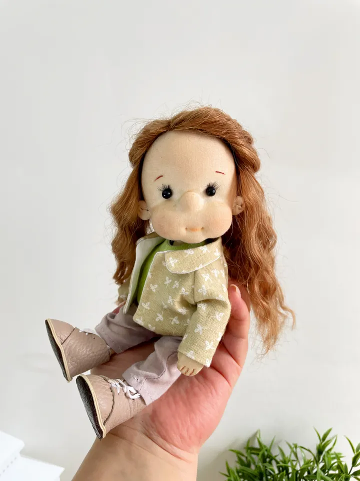 Art Doll Waldorf Doll Inspiration Handmade Textile Doll Birthday Gift for Girl