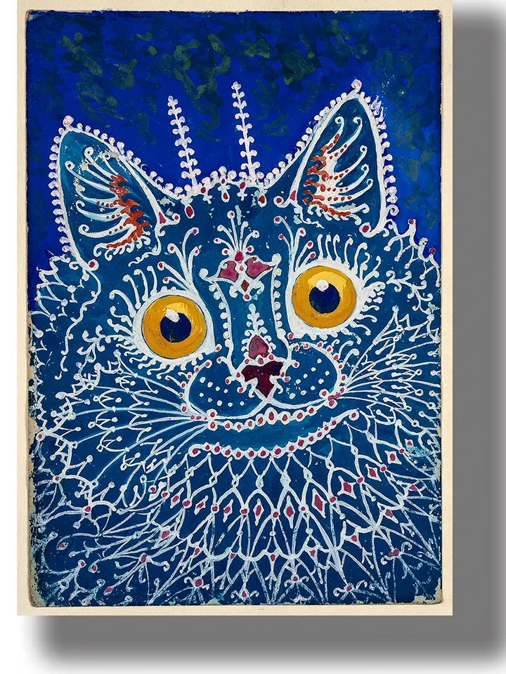 A cat in gothic style. Unusual hallucinogenic artwork.