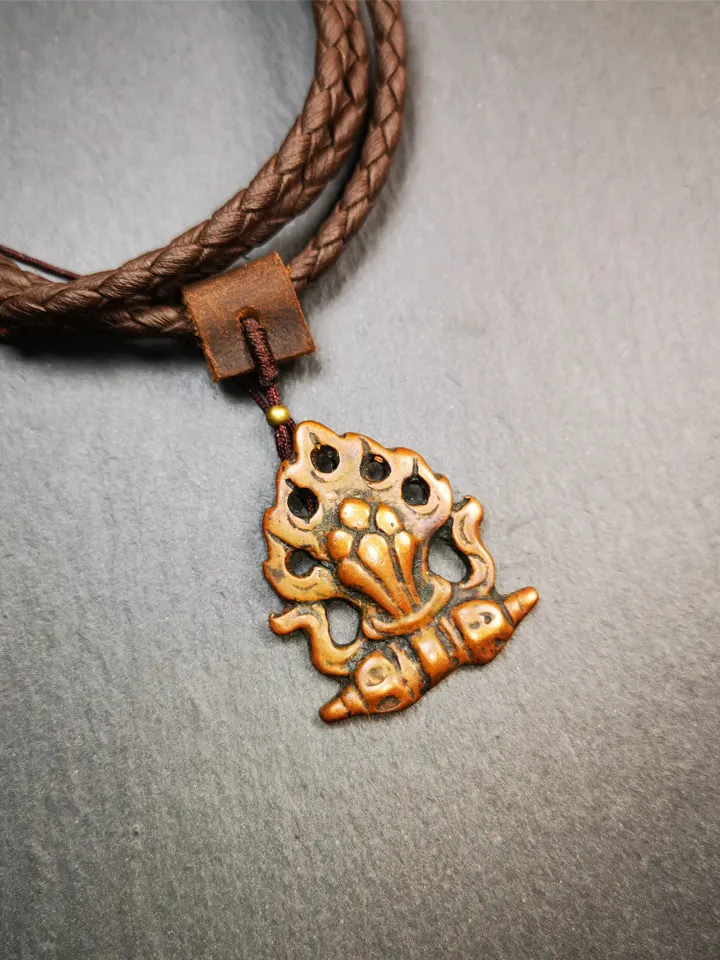 Gandhanra Antique Tibetan Buddhist Amulet,Mani Jewel/Wish Fulfilling Cintamani Badge, Nubro,80 Years Old