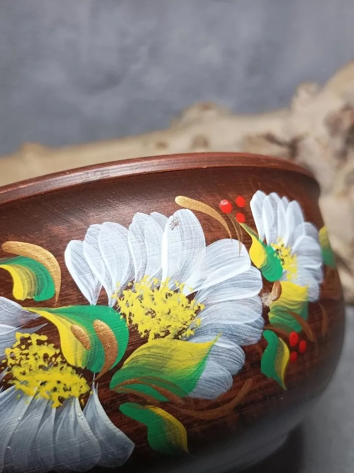 Ceramic deep bowl. Handmade from red clay, pottery clay