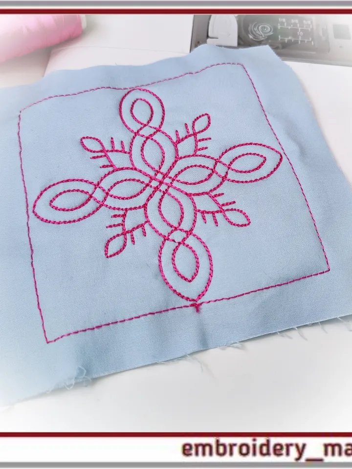 Quilt Block 38 Quilting with floral plant patterns Machine Embroidery Designs