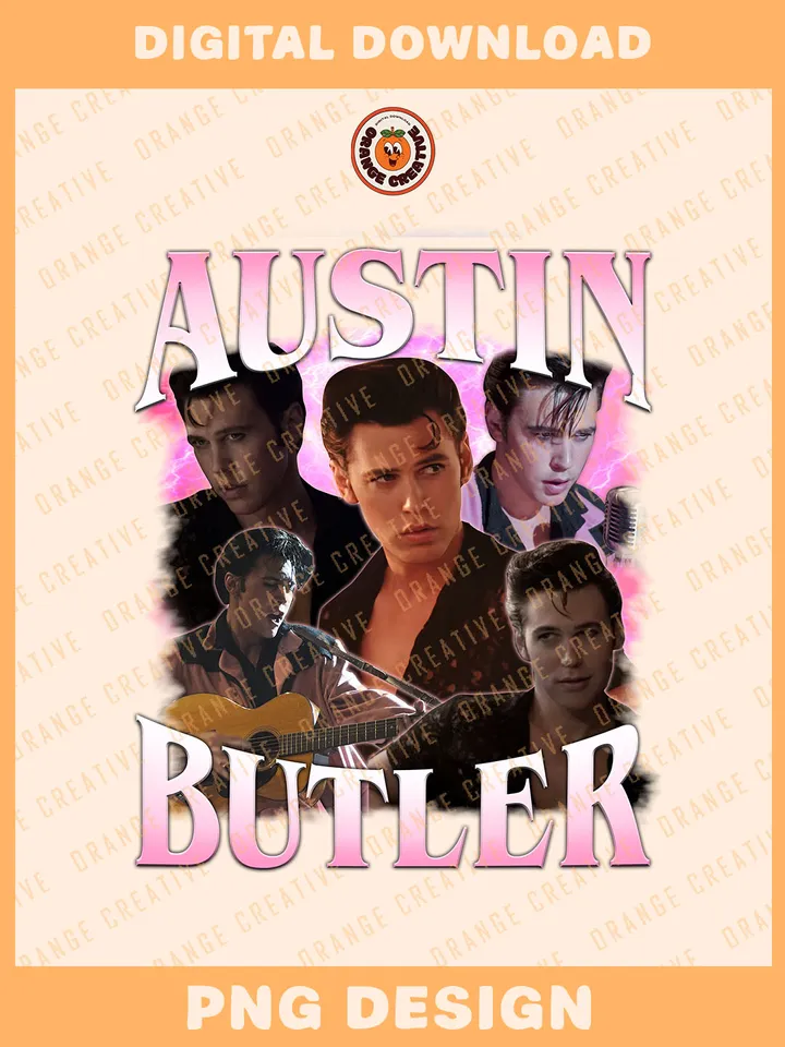 Vintage Austin Butler Actor Bootleg T-shirt PNG, Rap Bootleg Template, Graphic 90s Bootleg PNG Files, Custom Bootleg Rap Tee, Digital Download