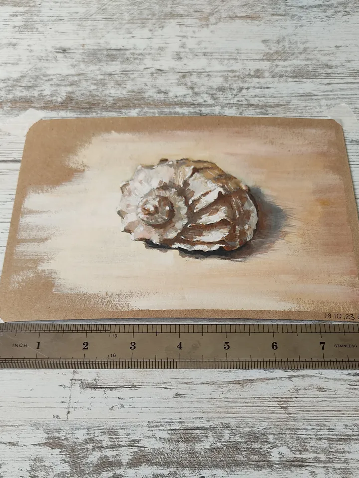 Seashell. Original gouache painting.