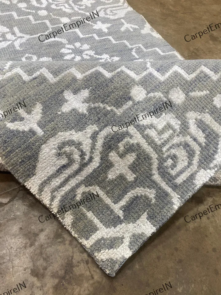 Gray Modern Oushak, Hand Knotted Rug 4x6,5x8,6x9,8x10,9x12,10x14, Handmade Rugs for Living Room - Antique Geometrical rug,ready to ship rug.