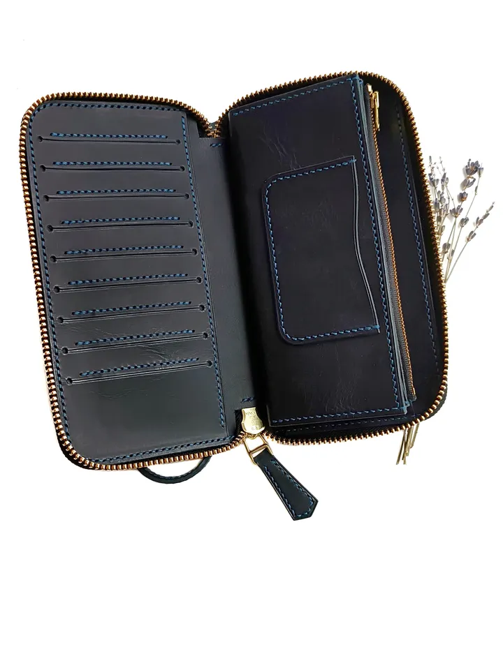 Pattern of a men's clutch with a zipper - Download PDF & video TUTORIAL Punch pitch 5 mm