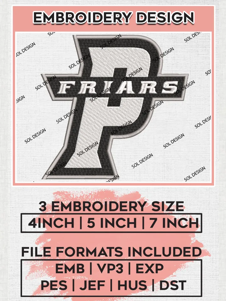 NCAA Providence Friars College Team Wordmark Logo Embroidery Design Files, NCAA Providence Friars Machine Embroidery, NCAA Teams, 3 sizes, NCAA Machine embroidery designs, Digital Download