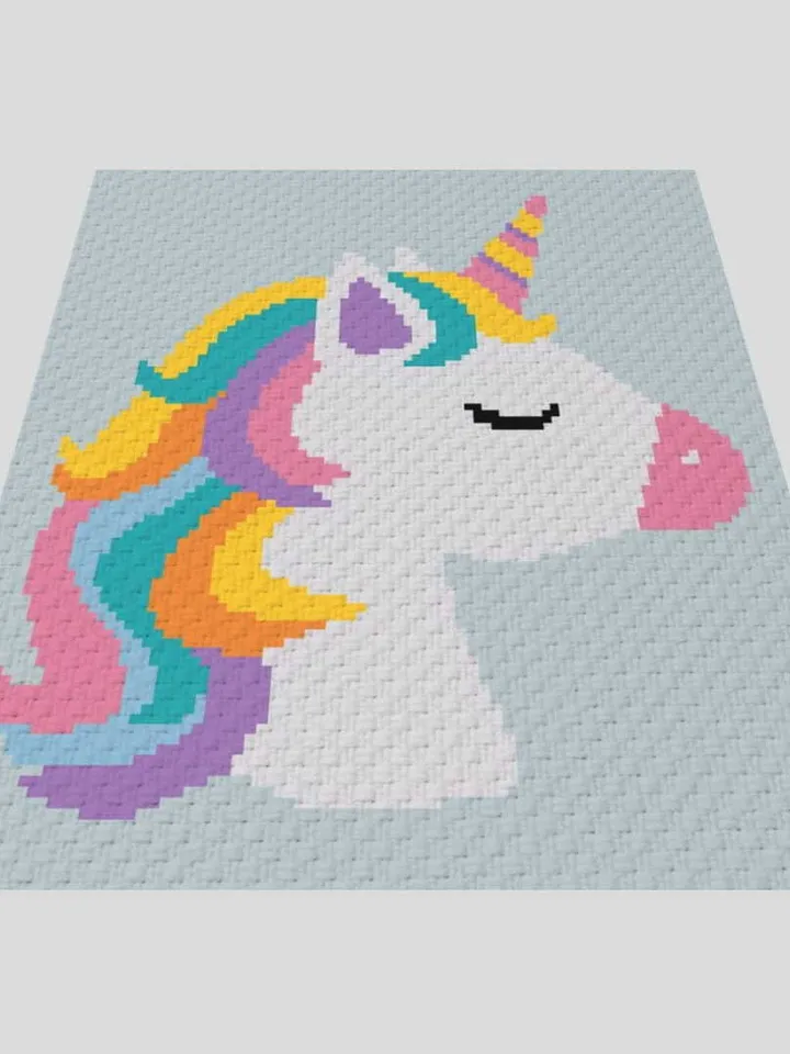 Crochet C2C Unicorn graphgan blanket pattern
