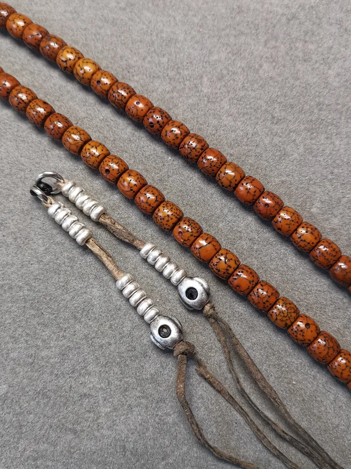 Gandhanra 5mm Silver Tibetan Buddhist Prayer Bead Counters for 6-15mm Mala,with Mantra Dot Pendant