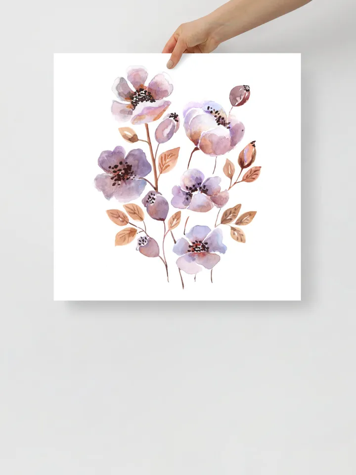 Purple Flowers Print, Watercolor Art Set Of 2, Farmhouse Decor ,Purple Wall Decor Print,Floral Wall Art, Flowers Decor, Purple Flowers Art