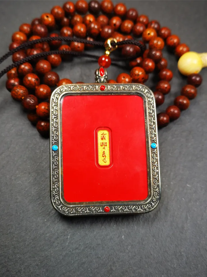 Gandhanra Handmade Tibetan Gau Ghau Shrine,Consecration Shri Devi Tsa Tsa,Drashi Lhamo,Zashi Lhamo,Mini Tibetan Buddhist Altar Amulet