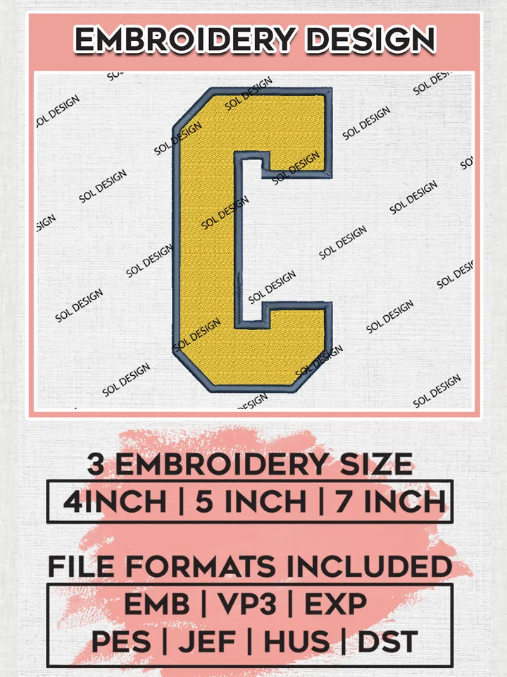 Coppin State Eagles College Football Team C Letter Logo embroidery designs, NCAA Coppin State Eagles Logo Machine embroidery designs, NCAA Team Logo embroidery designs, NCAA Game Day Machine embroidery designs, Digital Download