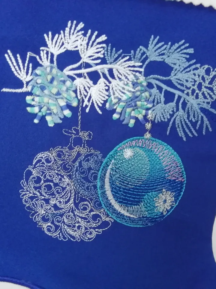 Machine embroidery design 
“Christmas balls”
