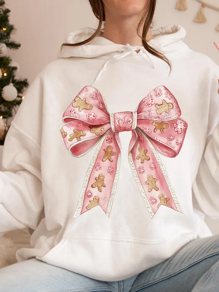 Christmas Coquette, Christmas Png, Pink Christmas, Retro Santa, Girly Christmas Bow, Gingerbread Bow, Soft Girl Era PNG, Trendy Christmas