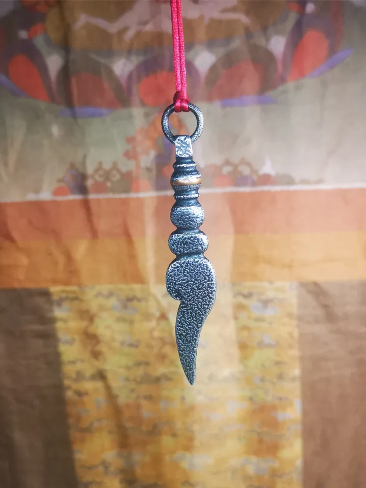 Gandhanra Tibetan Shankha Amulet ,Conch Pendant,Made of Cold Iron,3.15&quot;