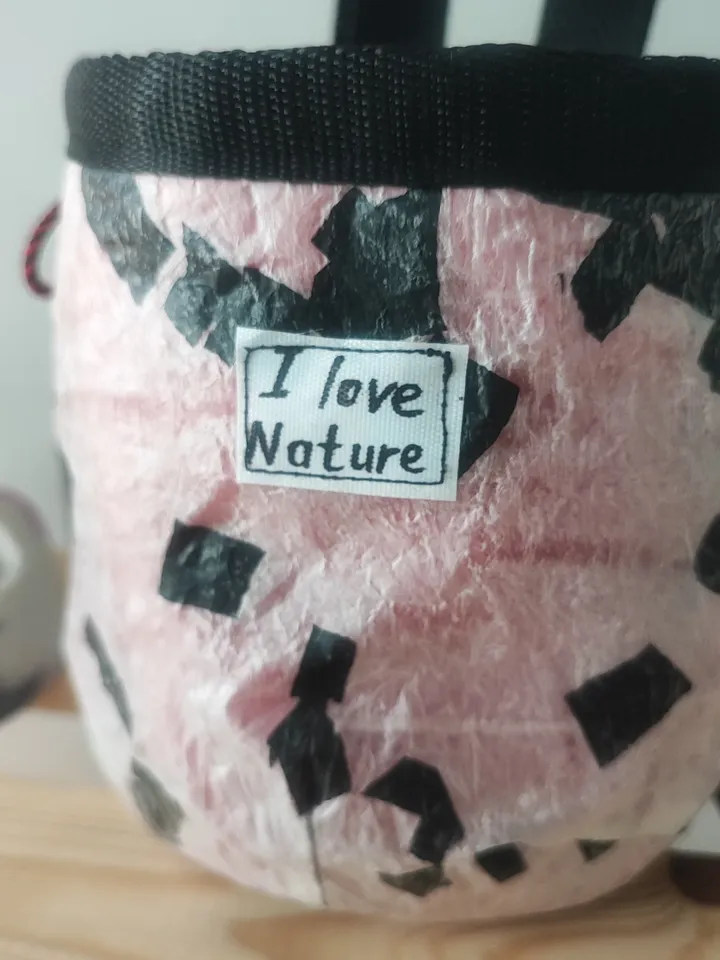 Recycled handmade Chalk bag for rock climbing
