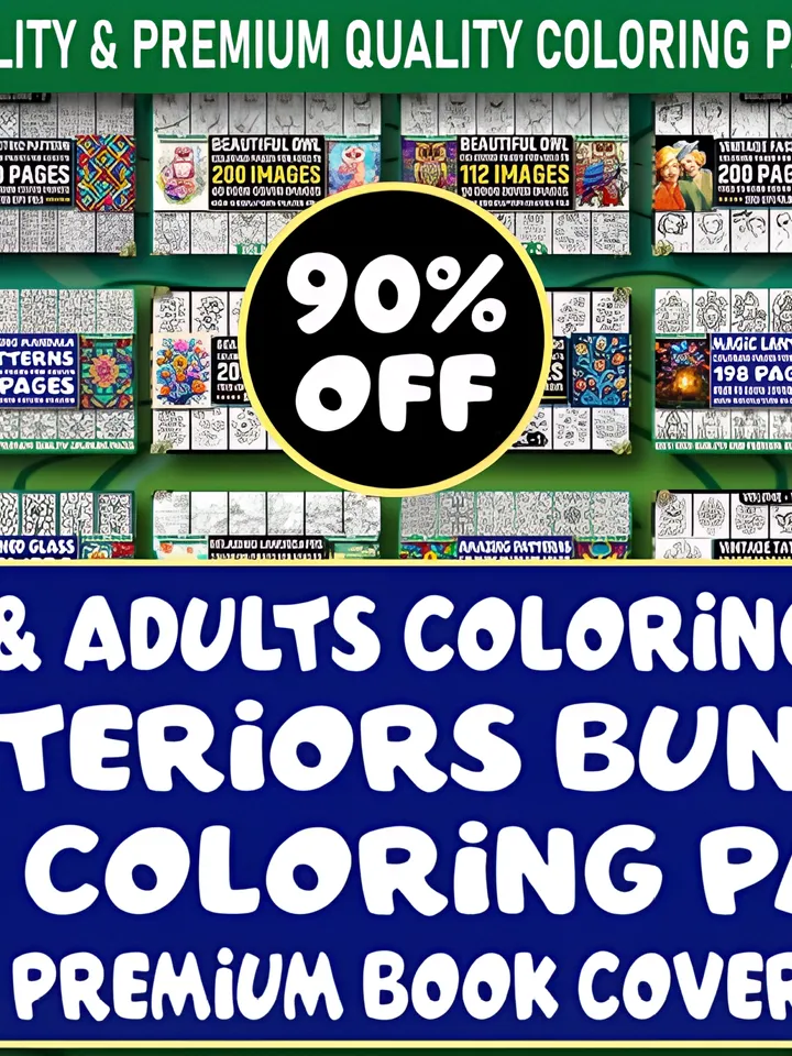 3504 Teens & Adult Coloring Pages Bundle
