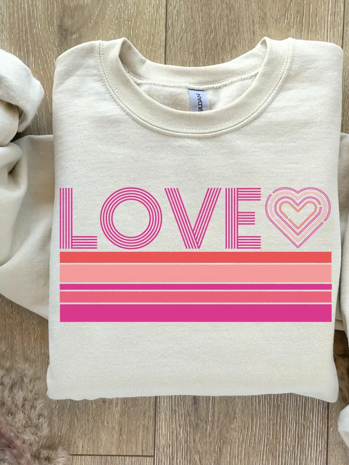 Valentines SVG Sublimations, Designs Downloads, Valentines Day, Png, Clipart, Shirt Design Sublimation Downloads, Groovy, Love Striped Retro