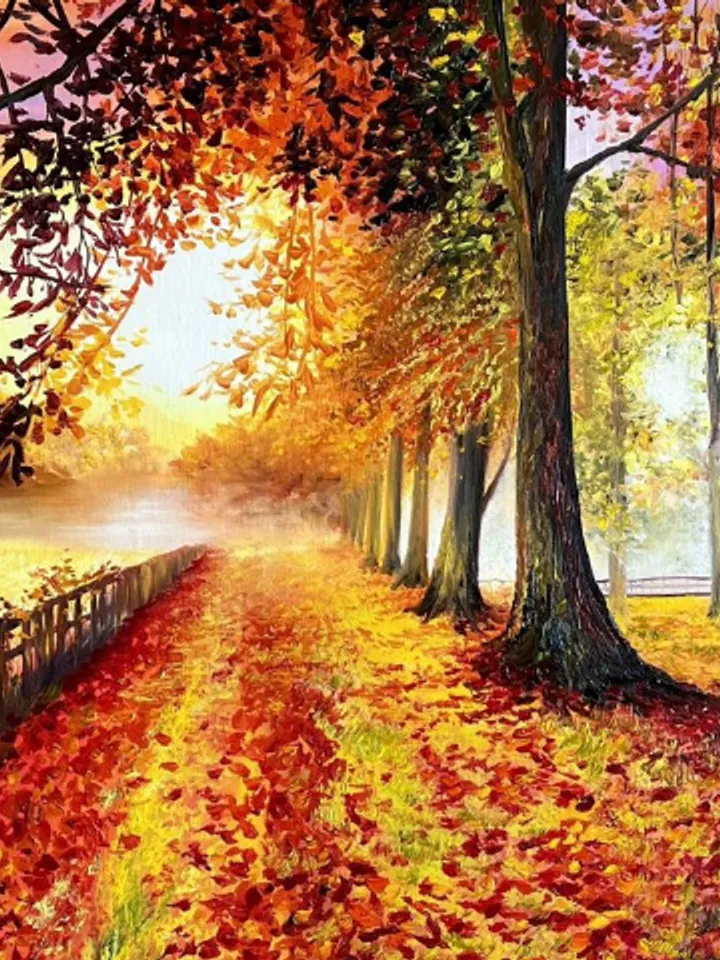 Painting on canvas “Autumn”, oil, size 40 x 60 cm