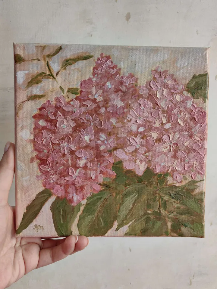 Hydrangea Original Oil Painting Flowers Artwork