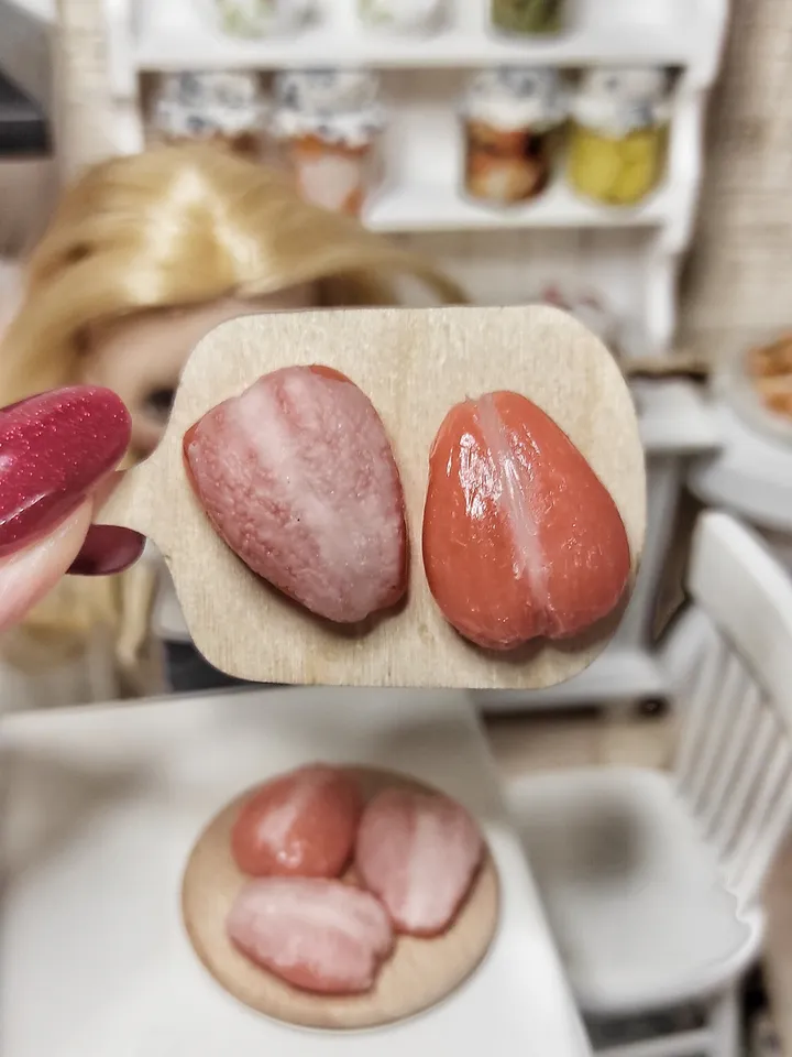 Realistic miniatures for doll houses - polymer clay poultry meat - meat board - miniature - food for dolls - mini food