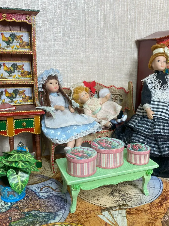 Vintage dollhouse boxes. 1:12. Dollhouse miniature.