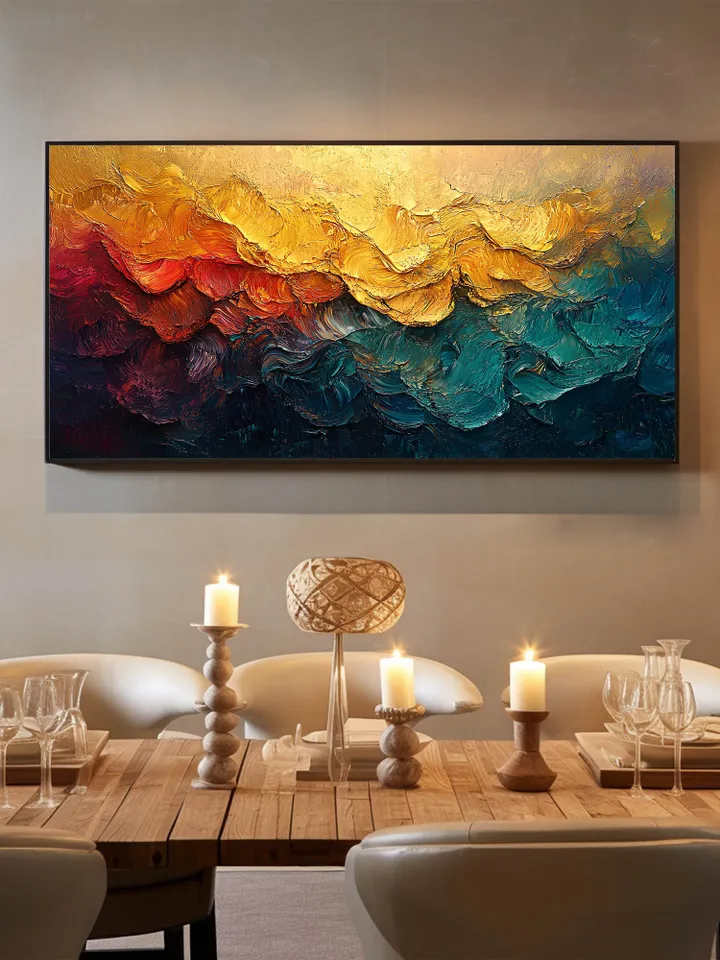 Original Textured Colorful Oil Painting On Canvas, Large Wall Art, Abstract Acrylic Painting, Custom Painting Living room Bedroom Wall Decor