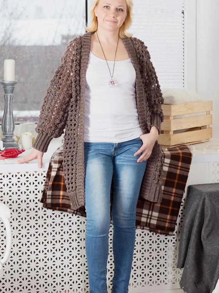 Long Open Front Cardigan Crochet Pattern – Women's Cardigan Casual