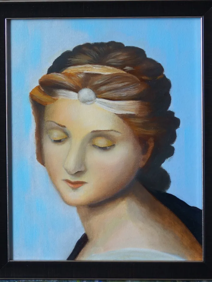 Oil painting The author's copy of a fragment of Raphael's painting "Sistine Madonna"